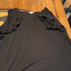 Max Studio Black Ruffle Sleeve Blouse